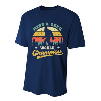 Bigfoot Hide And Seek World Champion Sasquatch Retro Vintage Performance Sprint T-Shirt