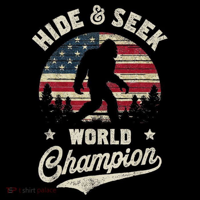 Bigfoot Hide And Seek World Champion Sasquatch Retro Vintage Drawstring Bag