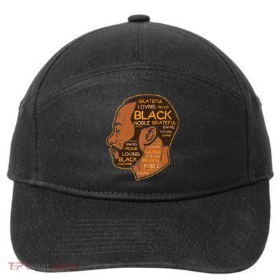 Black History Afro Man Words African American Father Dad 7-Panel Snapback Hat