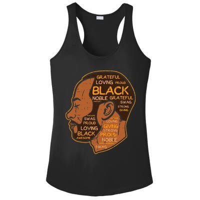 Black History Afro Man Words African American Father Dad Ladies PosiCharge Competitor Racerback Tank