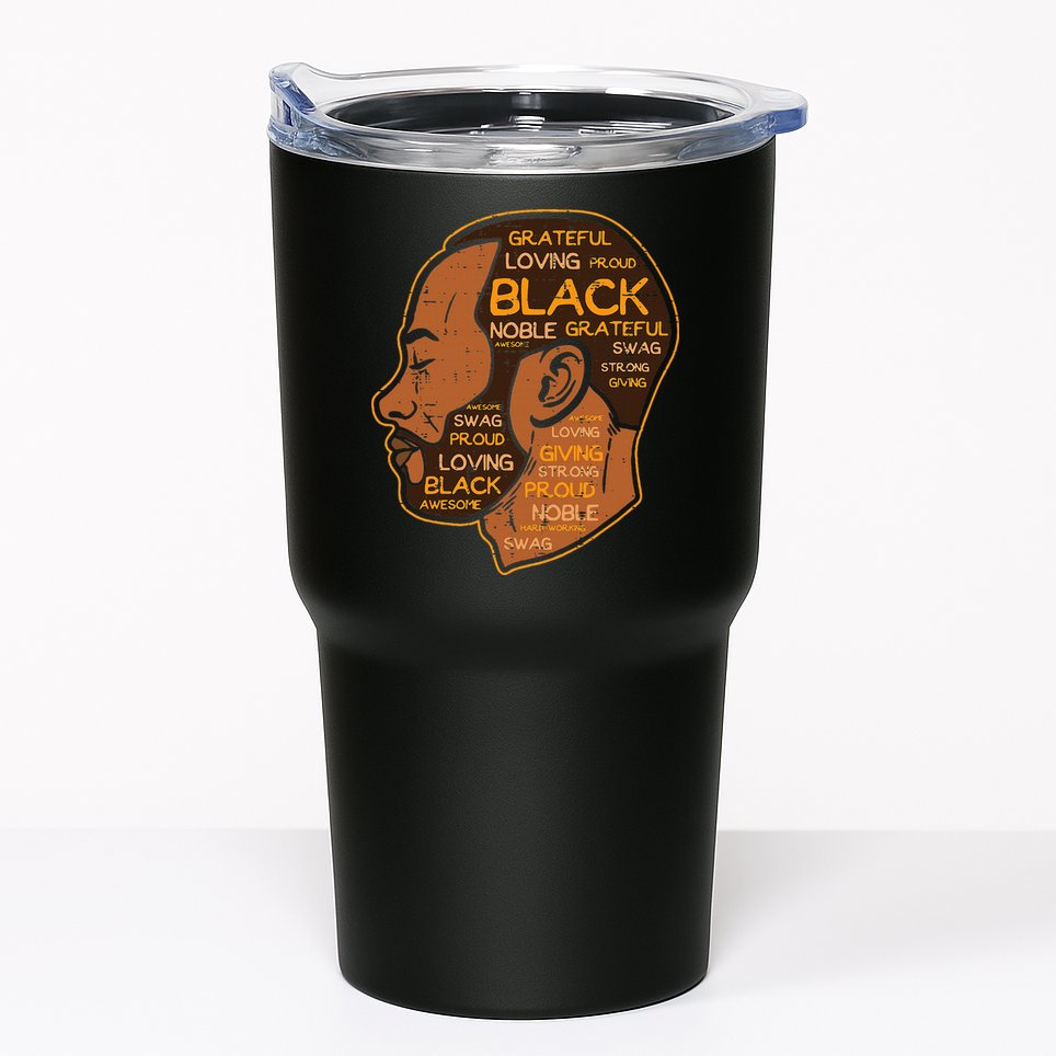 Black History Afro Man Words African American Father Dad Tumbler
