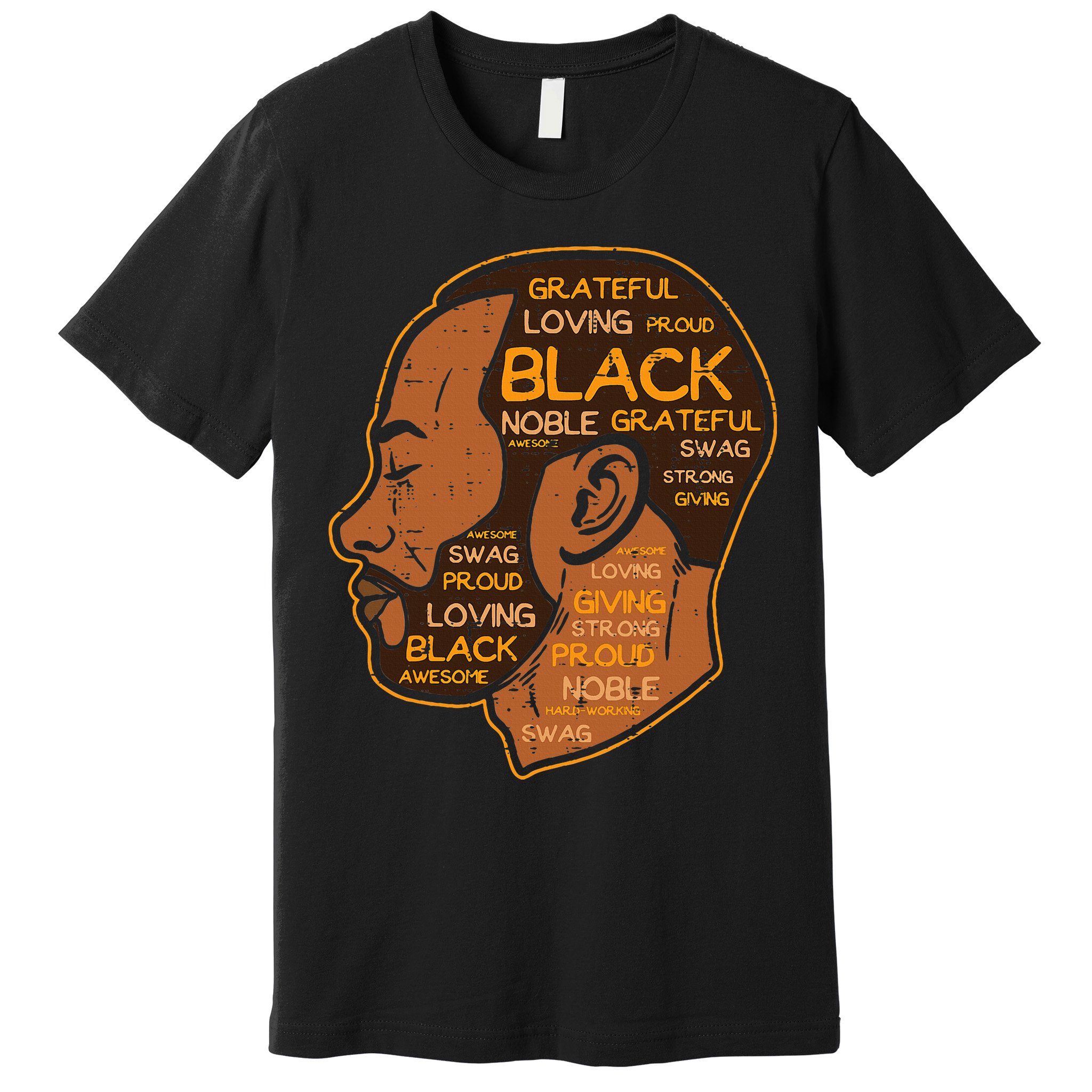 Black History Afro Man Words African American Father Dad Premium T-Shirt