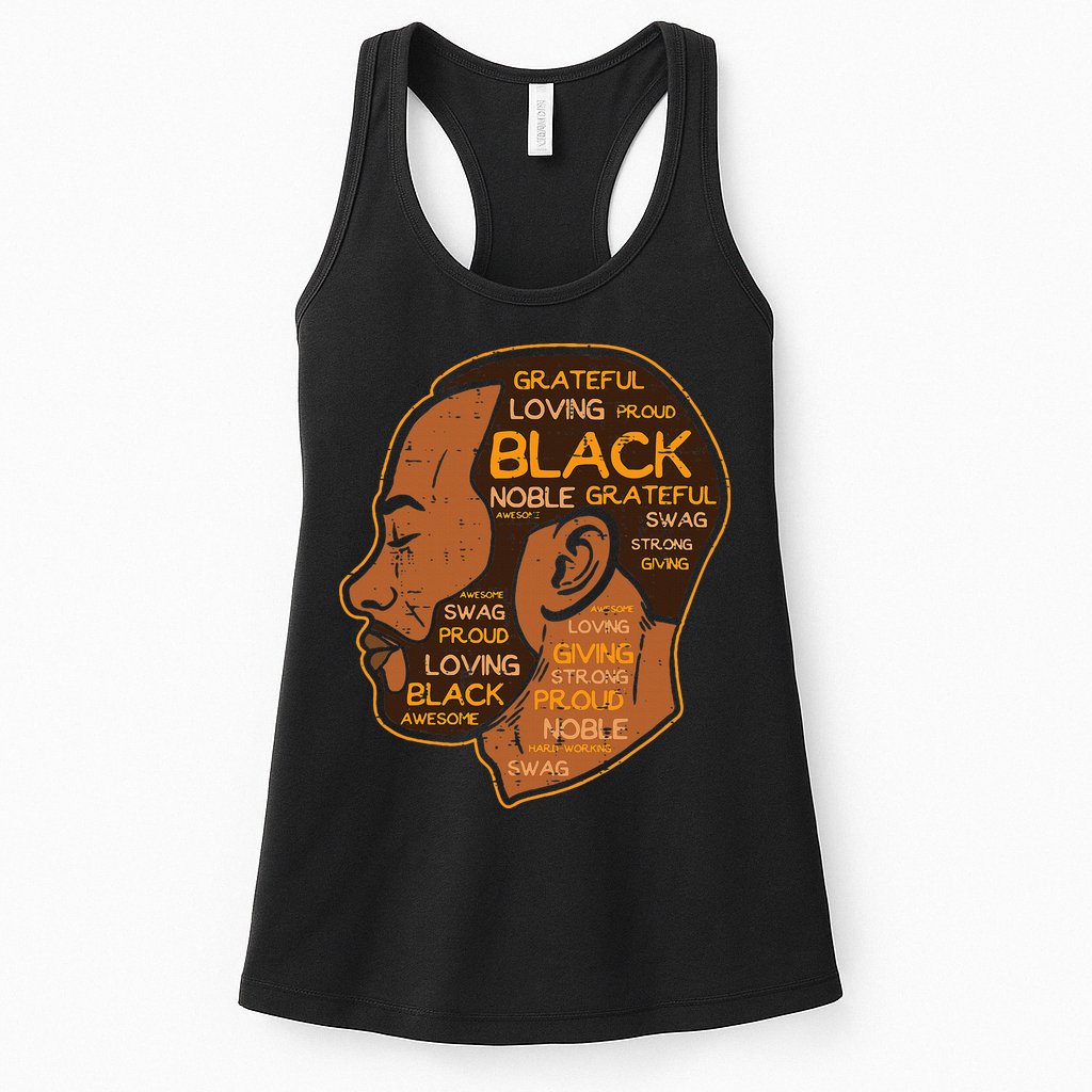 Black History Afro Man Words African American Father Dad Womens Tank Top