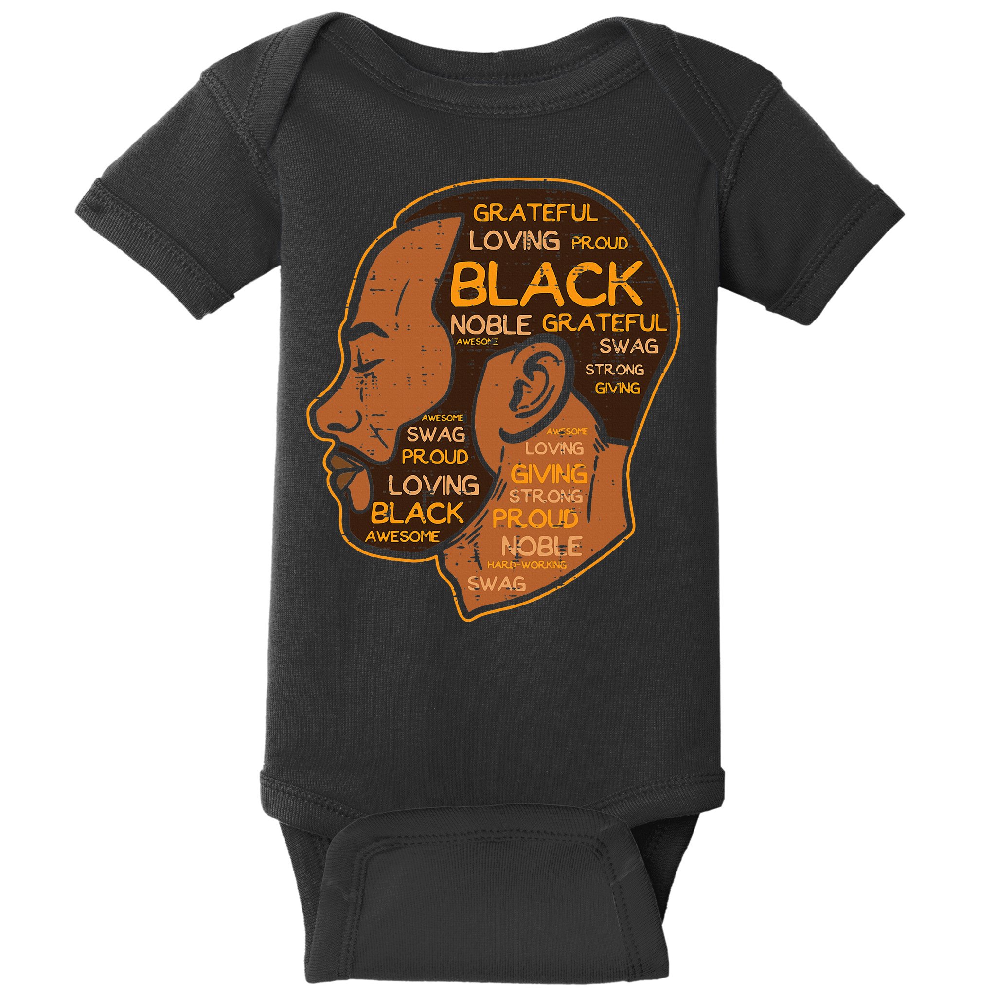 Black History Afro Man Words African American Father Dad Baby Bodysuit