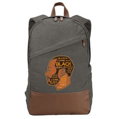 Black History Afro Man Words African American Father Dad Cotton Canvas Backpack