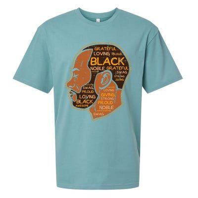 Black History Afro Man Words African American Father Dad Sueded Cloud Jersey T-Shirt