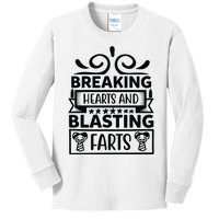 Breaking Hearts And Blasting Farts Kids Long Sleeve Shirt