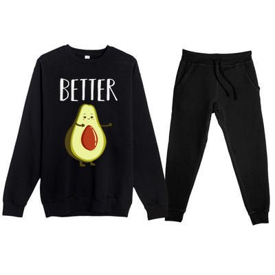 Better Half Avocado Matching Couple Valentine's Day Wedding Premium Crewneck Sweatsuit Set