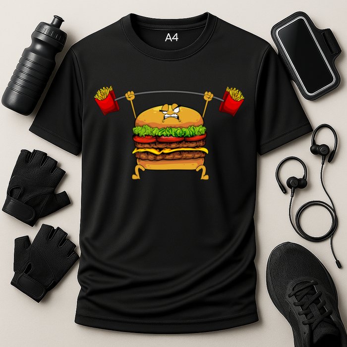 Best Hamburger Art Cheeseburger Fast Food Lovers Cooling Performance Crew T-Shirt