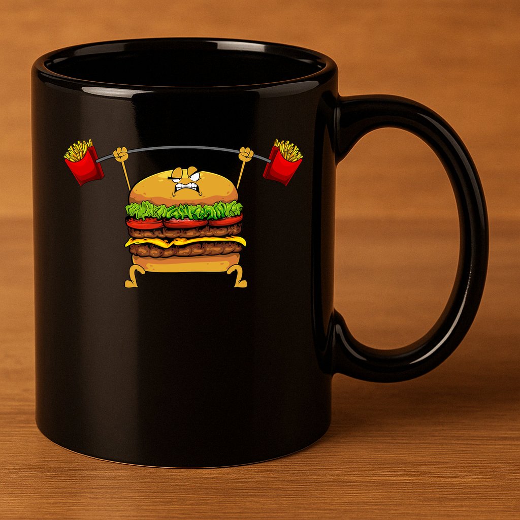 Best Hamburger Art Cheeseburger Fast Food Lovers 11oz C Handle Ceramic Mug