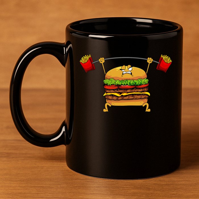 Best Hamburger Art Cheeseburger Fast Food Lovers 11oz C Handle Ceramic Mug