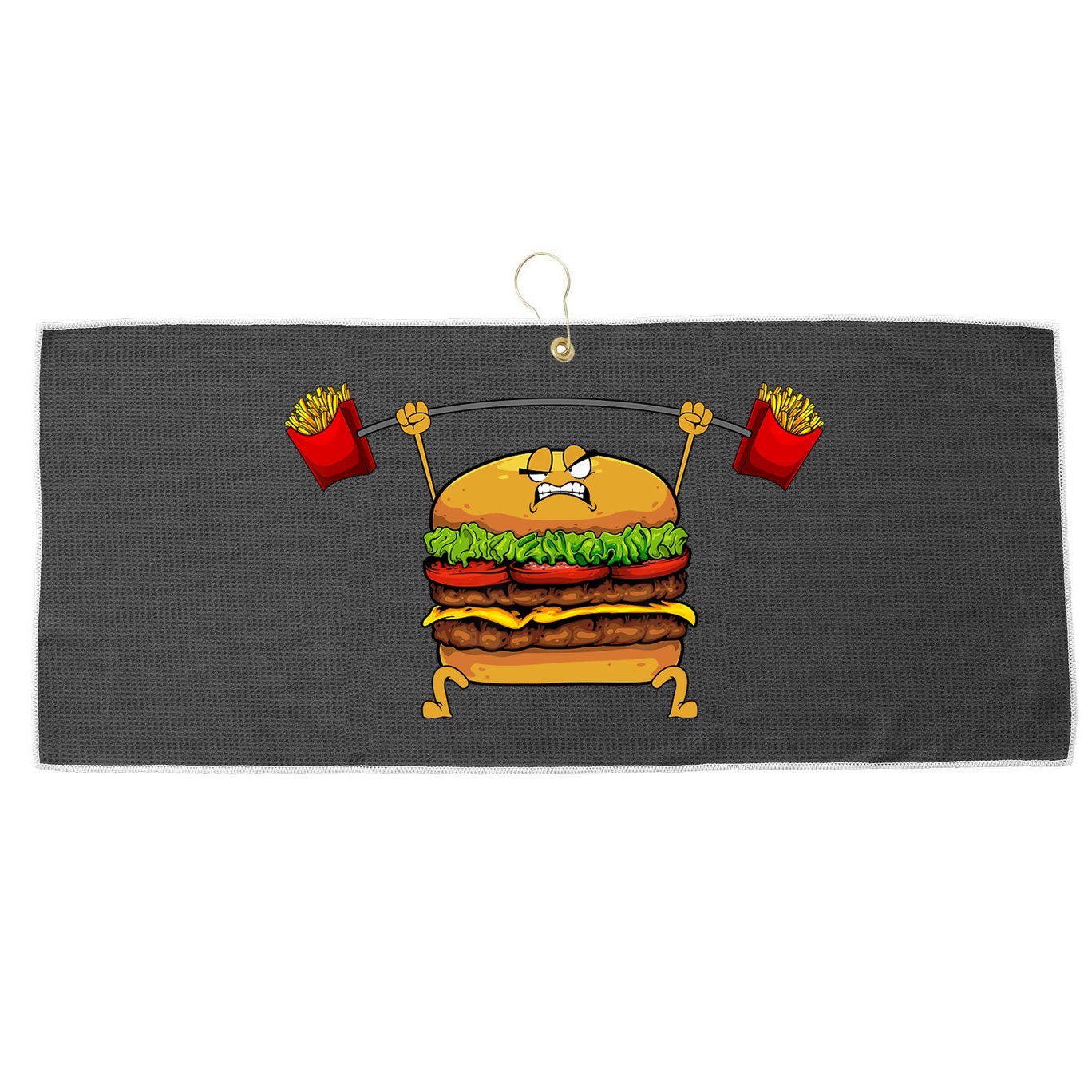 Best Hamburger Art Cheeseburger Fast Food Lovers Large Microfiber Waffle Golf Towel