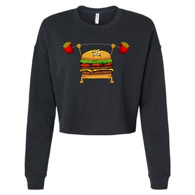 Best Hamburger Art Cheeseburger Fast Food Lovers Cropped Pullover Crew