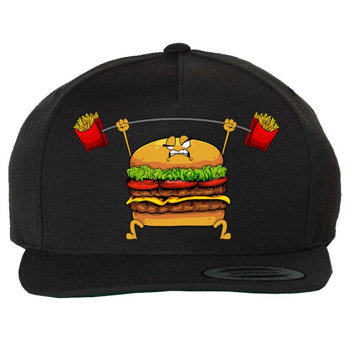 Best Hamburger Art Cheeseburger Fast Food Lovers Wool Snapback Cap