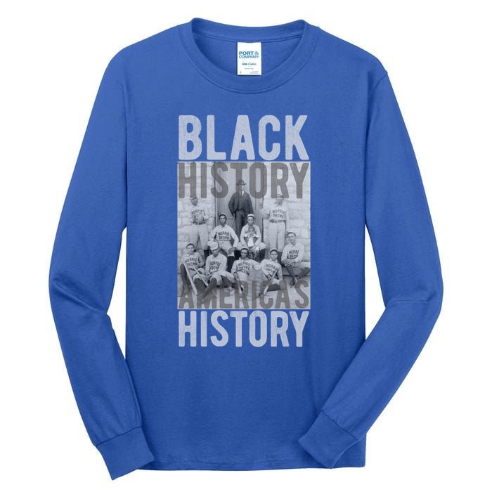 Black History America's History Historical Baseball Team Gift Tall Long Sleeve T-Shirt