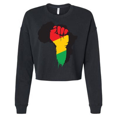 Black History African Maps Cropped Pullover Crew