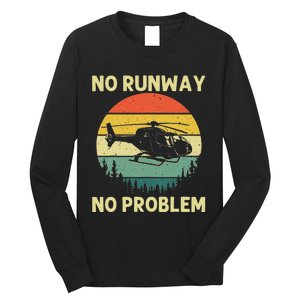 Best Helicopter Art Aircraft Helicopter Pilot Long Sleeve Shirt