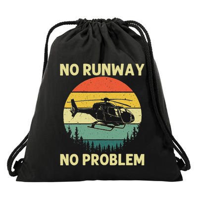 Best Helicopter Art Aircraft Helicopter Pilot Drawstring Bag