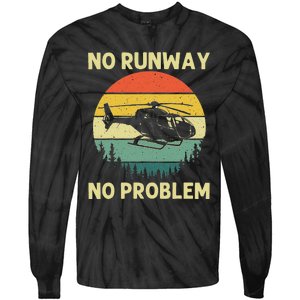 Best Helicopter Art Aircraft Helicopter Pilot Tie-Dye Long Sleeve Shirt