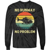 Best Helicopter Art Aircraft Helicopter Pilot Tie-Dye Long Sleeve Shirt