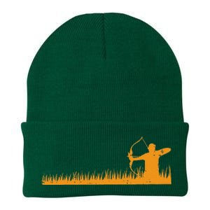 Bow Hunting Archer In Grass Archery Hunter Knit Cap Winter Beanie