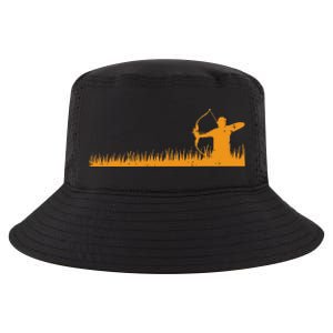 Bow Hunting Archer In Grass Archery Hunter Cool Comfort Performance Bucket Hat