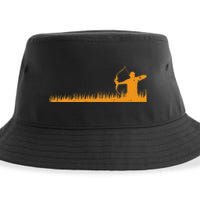 Bow Hunting Archer In Grass Archery Hunter Sustainable Bucket Hat