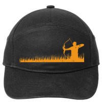 Bow Hunting Archer In Grass Archery Hunter 7-Panel Snapback Hat