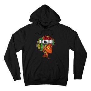 Black History Afro Queen Melanin Word Art Wo Juneteenth Hoodie