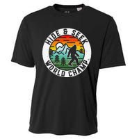 Bigfoot Hide And Seek World Champ Sasquatch Silhouette Cooling Performance Crew T-Shirt