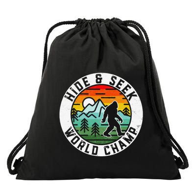 Bigfoot Hide And Seek World Champ Sasquatch Silhouette Drawstring Bag