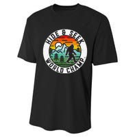 Bigfoot Hide And Seek World Champ Sasquatch Silhouette Performance Sprint T-Shirt