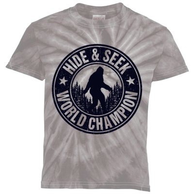 Bigfoot Hide And Seek World Champion Retro Vintage Sasquatch Kids Tie-Dye T-Shirt