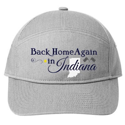 Back Home Again Indiana Checkered Flag 7-Panel Snapback Hat
