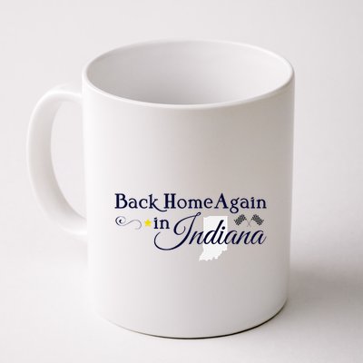Back Home Again Indiana Checkered Flag Mug