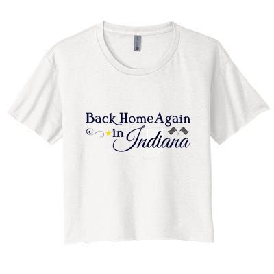 Back Home Again Indiana Checkered Flag Crop Top