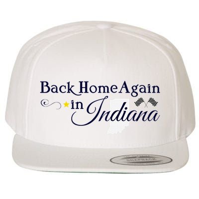 Back Home Again Indiana Checkered Flag Wool Snapback Cap