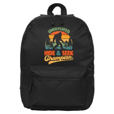 Bigfoot Hide and Seek Champ Sasquatch Hiding Champion Retro 16 in Basic Backpack
