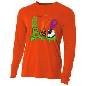 Boo Hands American Sign Language Pride ASL Halloween Cooling Performance Long Sleeve Crew