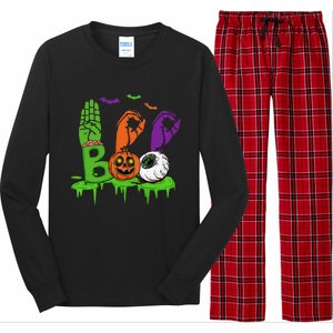 Boo Hands American Sign Language Pride ASL Halloween Long Sleeve Pajama Set