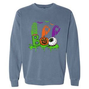 Boo Hands American Sign Language Pride ASL Halloween Garment-Dyed Sweatshirt