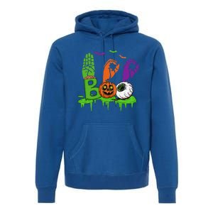 Boo Hands American Sign Language Pride ASL Halloween Premium Hoodie