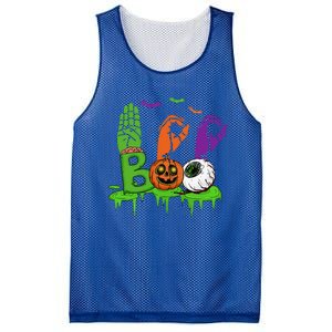 Boo Hands American Sign Language Pride ASL Halloween Mesh Reversible Basketball Jersey Tank