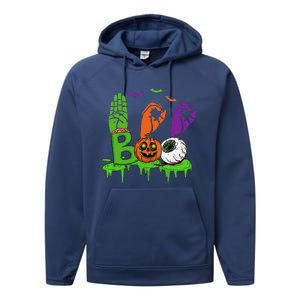 Boo Hands American Sign Language Pride ASL Halloween Performance Fleece Hoodie