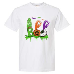 Boo Hands American Sign Language Pride ASL Halloween Garment-Dyed Heavyweight T-Shirt