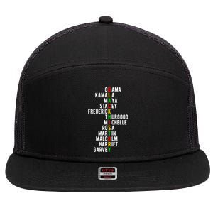 Black History Afro America Juneteenth Since 1865 Gift 7 Panel Mesh Trucker Snapback Hat