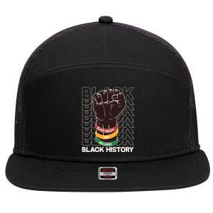 Black Health And Wellness Black History 7 Panel Mesh Trucker Snapback Hat