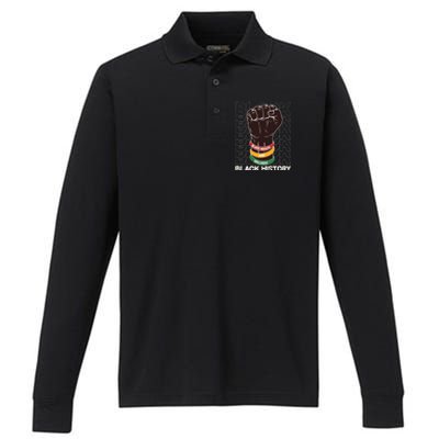 Black Health And Wellness Black History Performance Long Sleeve Polo