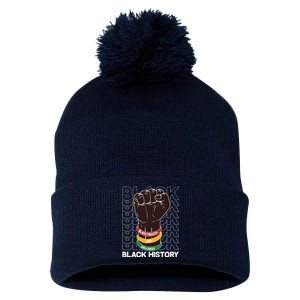 Black Health And Wellness Black History Pom Pom 12in Knit Beanie