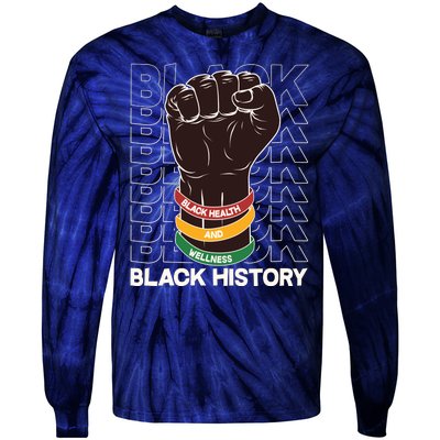 Black Health And Wellness Black History Tie-Dye Long Sleeve Shirt